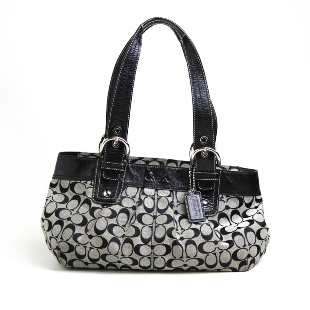Coach Black Soho Pleated Signature Handbag